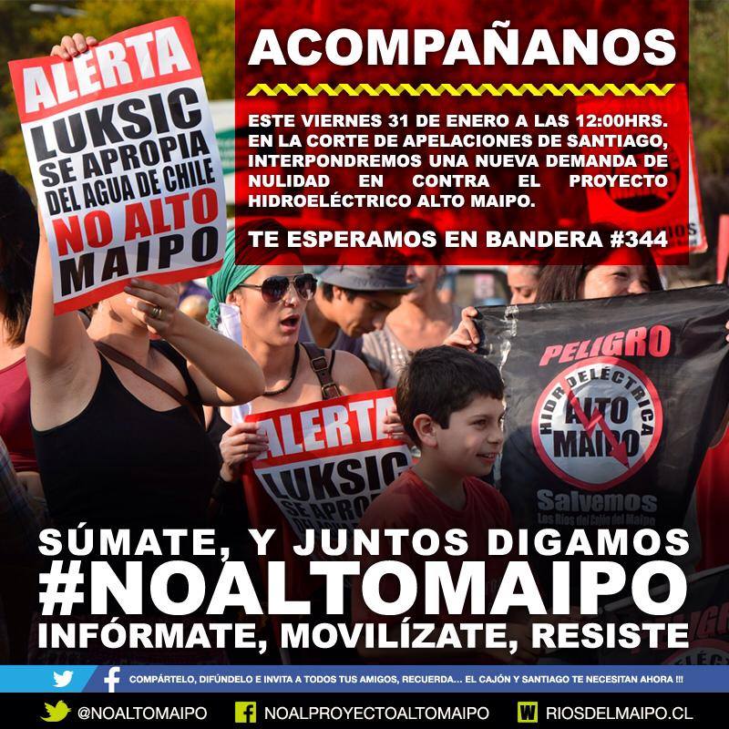 No Alto Maipo presenta demanda de nulidad