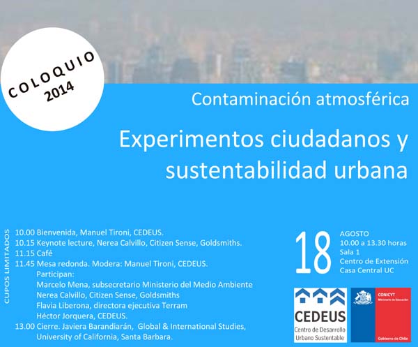 Coloquio “Contaminación atmosférica: experimentos ciudadanos y sustentabilidad urbana”