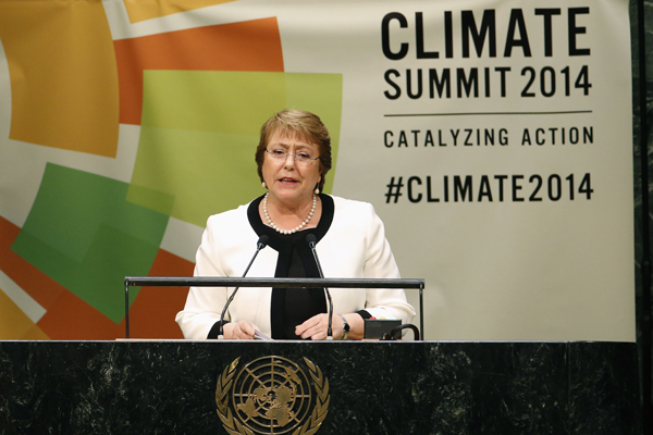 Bachelet compromete medidas para Cambio Climático