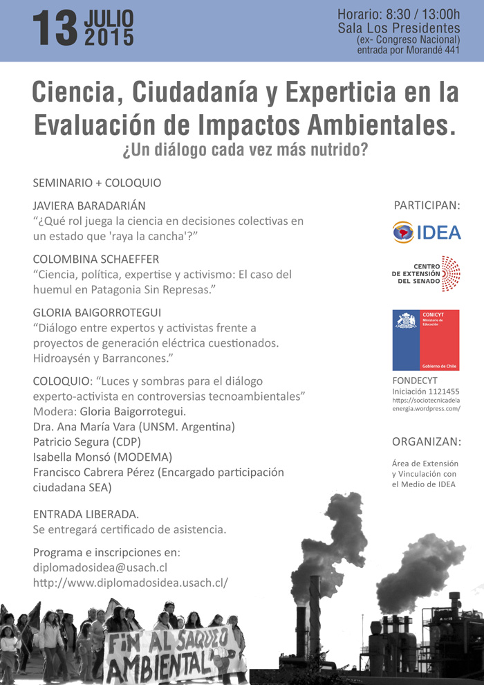 Coloquio: Ciencia, Ciudadanía y Experticia en la Evaluación de Impactos Ambientales