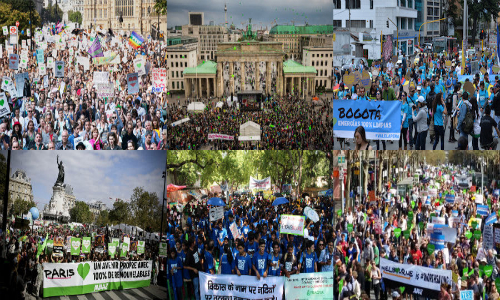 Manifestaciones en todo el mundo marcaron la víspera de la Cumbre del Cambio Climático