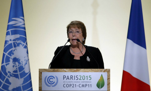 Bachelet en París: Chile también ha sufrido con el cambio climático