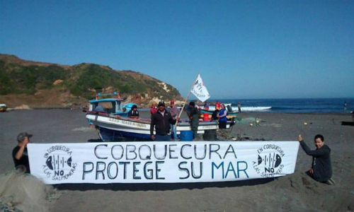 Comunidad costera de Ñuble marchó en rechazo a la instalación de centros acuícolas