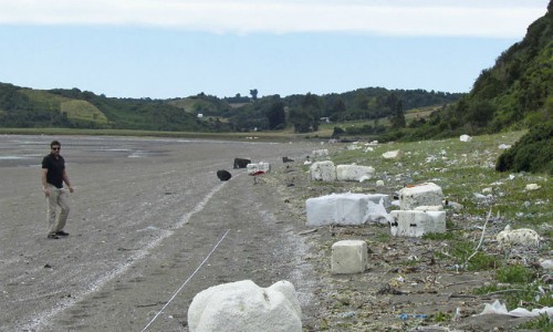 Inédito estudio satelital detecta 30 toneladas de basura en playa de Chiloé