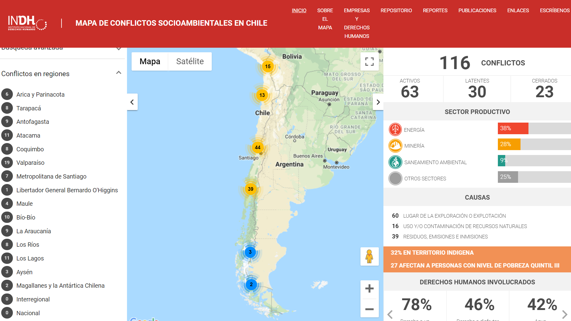 INDH presenta Mapa de conflictos socio-ambientales