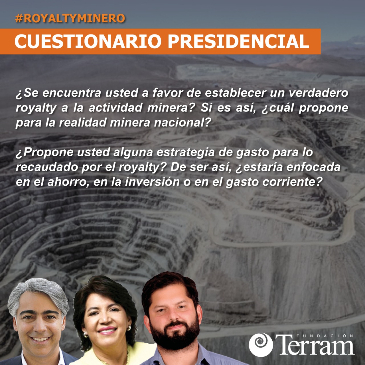 Cuestionario presidencial Terram 2021: royalty minero