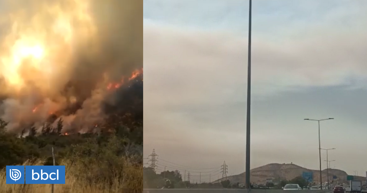 Alerta Roja por incendio forestal en Curacaví que cubre de humo la RM: 1.500 hectáreas consumidas