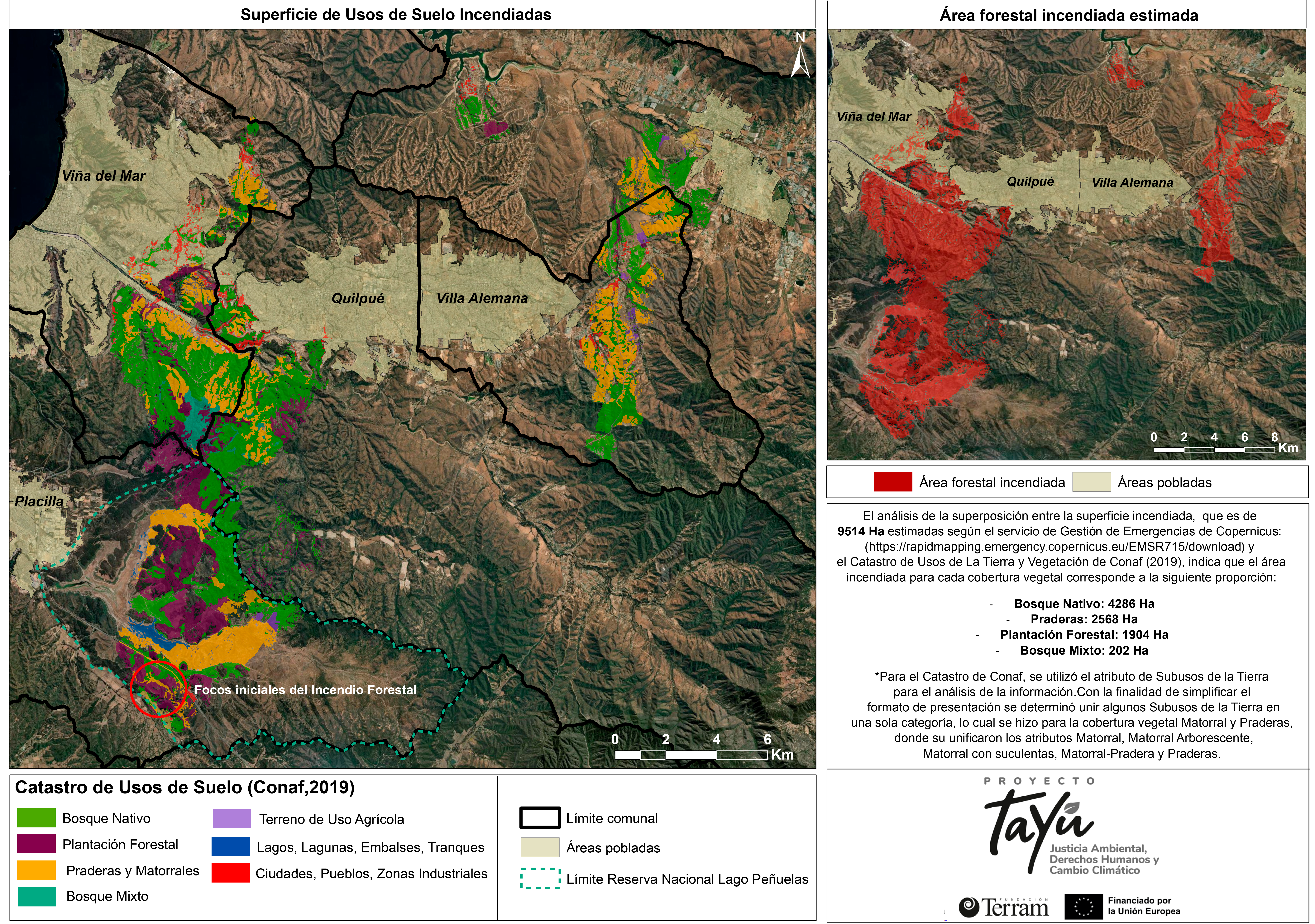 4.286 hectáreas de bosque nativo fueron devastadas por los incendios forestales en el Gran Valparaíso