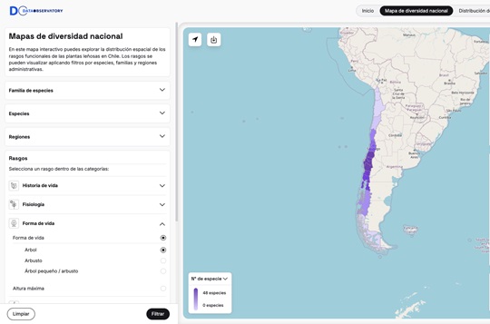 Rasgos: lanzan plataforma de datos para el estudio y la conservación de la biodiversidad vegetacional