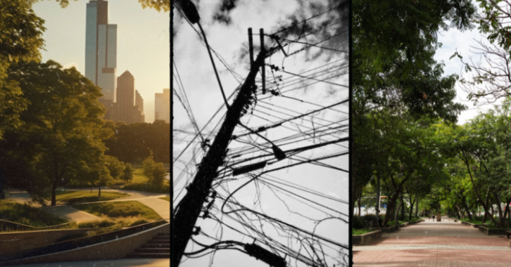 ¿Postes y cables, o árboles y sombra?