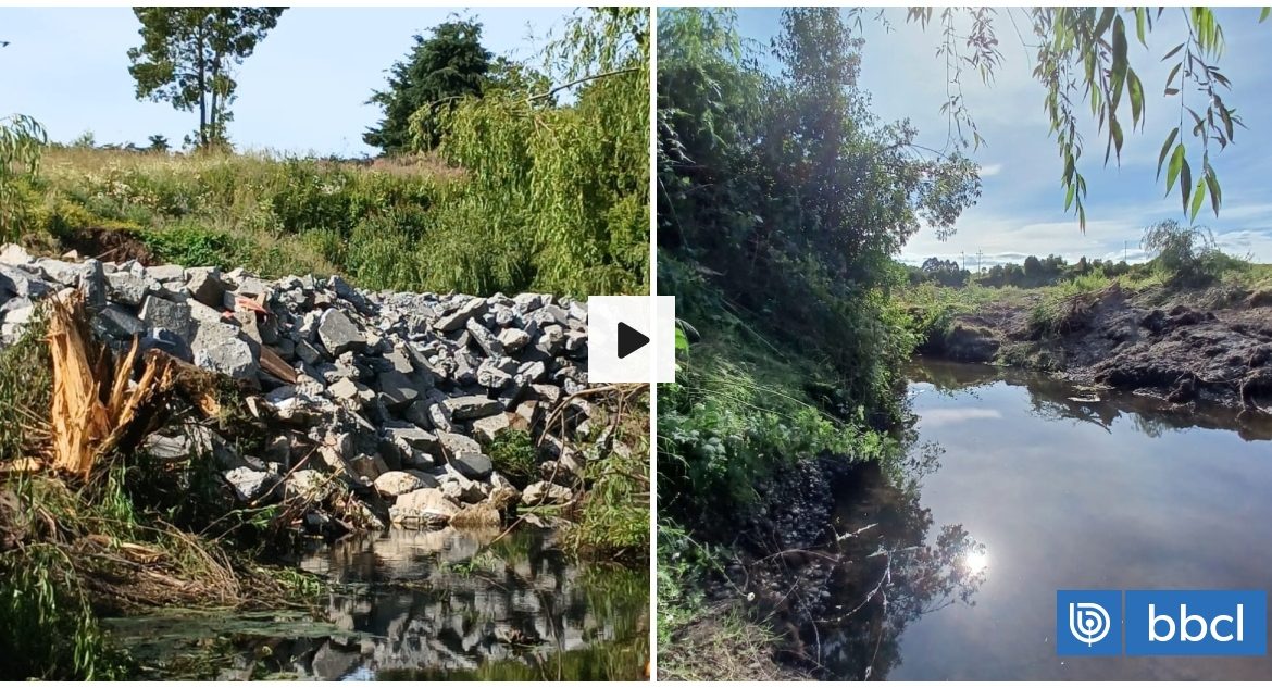 Vecinos denuncian descargas de hormigón en Río Chifín: temen daños en APR y desvíos de cauce