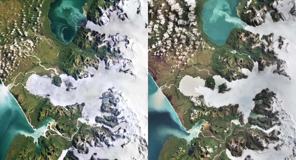 Antes y después: los glaciares del Parque Nacional Laguna San Rafael retrocedieron “drásticamente”